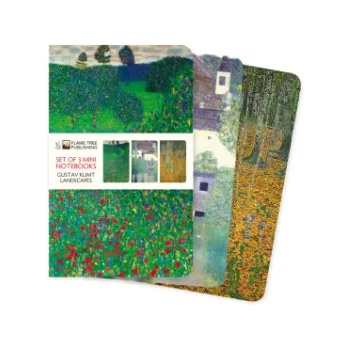 Flame Tree Publishing Klimt Landscapes Set of 3 Mini Notebooks