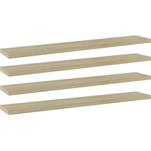vidaXL Рафтове за етажерка, 4 бр, дъб сонома, 60x10x1, 5 см, ПДЧ (805208)