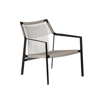 Tribu Nízké křeslo Nodi, nerezová ocel white, výplet lankový off-white/linen