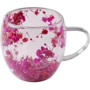 CupHup Стъклена термо чаша CupHup Passion Flower, Двойно дъно, Elunara (02-23)