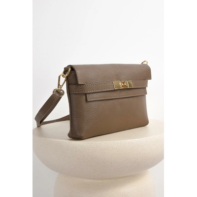 Peca Del Sol MALÁ TAUPE kožená crossbody kabelka SATCHEL