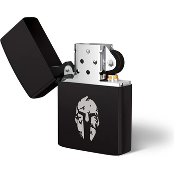 Image 1 of DRAGOWA Бензинова запалка с гравировка Spartan, черна (20622)