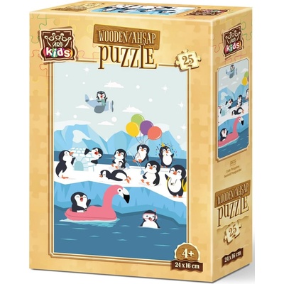 Art Puzzle Дървен пъзел Art Puzzle от 25 части - Сладки пингвини (5875)