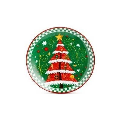 EGAN NATALE Servírovací talíř TREE Vánoce 2026 zelená průměr 30,5 cm