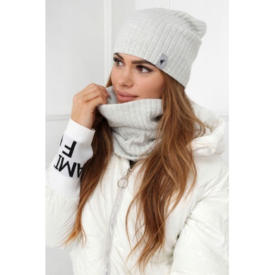 Fashionweek dámská čepice a šála cashmere touch S2204 světle šedý