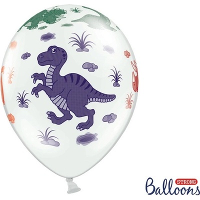 Balónky s dinosaury bílé