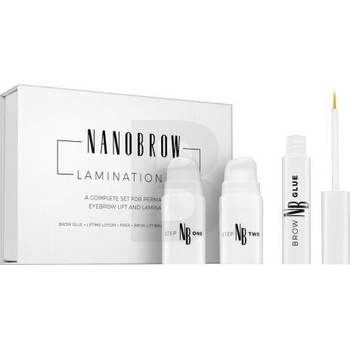 Nanobrow Lamination Kit Brow glue 7 ml + Step One - Lifting Lotion 5 ml + Step Two - Fixer 5 ml + Accessories 4 ks + kozmetický štetec na obočie 1 ks
