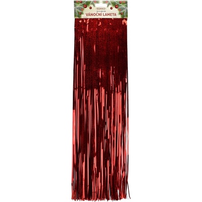Lameta vianočná červená 50 x 100 cm laser efekt