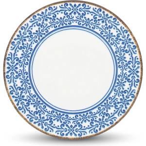 BonBistro Бяла/синя порцеланова чиния ø 25 cm Azul - BonBistro (740422)