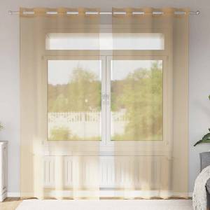 Pure Line Home Пердета от воал в цвят шампанско с метални халки, 2 бр
