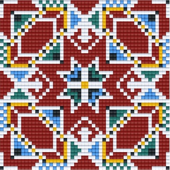 Bright Toys Мозайка с пиксели - Българска шевица, 48x48 пиксела - Софийски мотив (BE48007)