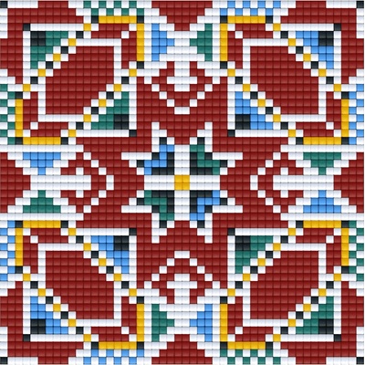 Bright Toys Мозайка с пиксели - Българска шевица, 48x48 пиксела - Софийски мотив (BE48007)