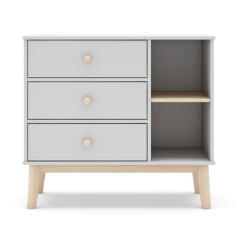 Marckeric Бял нисък скрин за деца 90x81 cm Esteban - Marckeric (16396)