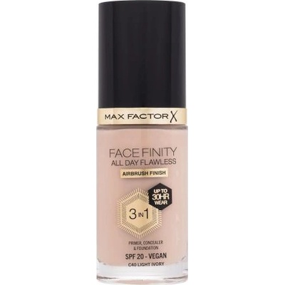 MAX Factor Facefinity All Day Flawless SPF20 течен фон дьо тен с uv защита 30 ml нюанс C40 Light Ivory