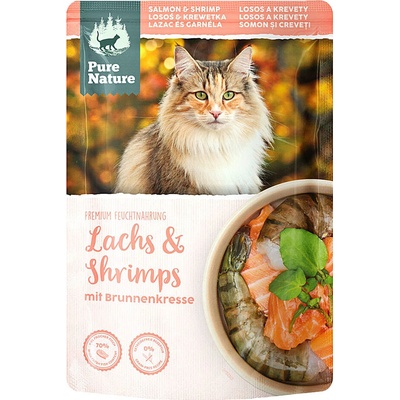 Pure Nature Cat Adult Losos a Krevety s řeřichou 80 g