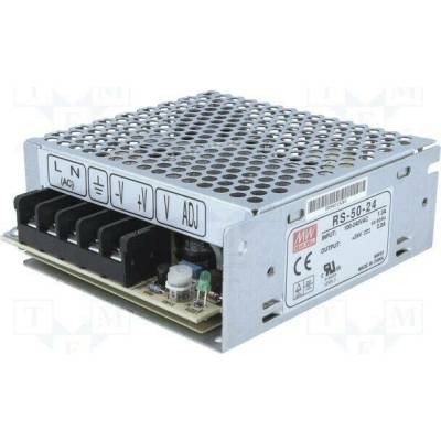 MEAN WELL RS-50-24 Napájecí zdroj: spínaný; k vestavbě,modulový; 50W; 24VDC; 2,2A