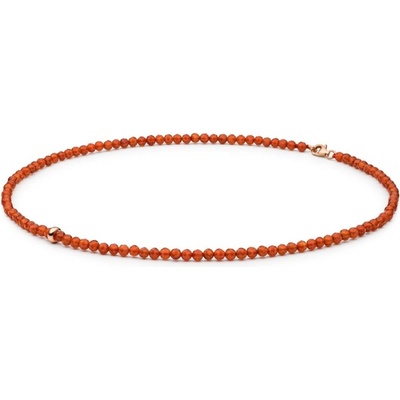 Gaura Pearls Stříbrný náhrdelník - karneol 244-37 Oranžová