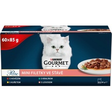 Gourmet Perle hovädzie, kuracie, králik, losos 60 x 85 g