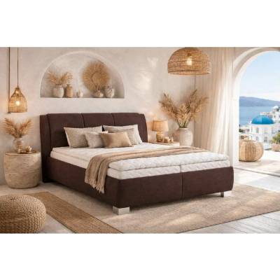 MAWS Samba boxspring s úložným prostorem potah šedobronzová Tiff 17 matrace standard