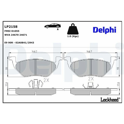 Sada brzdových platničiek kotúčovej brzdy DELPHI LP2158