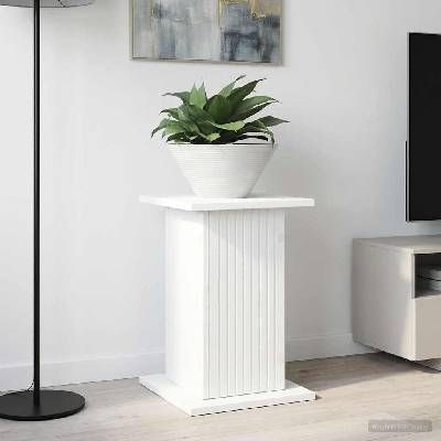 vidaXL Стойка за растения Бяло 30, 5 x 30 x 43 см Инженерна дървесина (899798)
