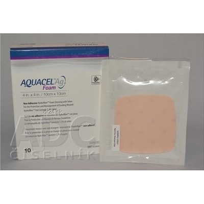 AQUACEL Ag foam Hydrofiber krytie na rany 10 x 10 cm 10 ks