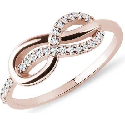 Klenota prsten Nekonečno s diamanty v růžovém zlatě k0528014