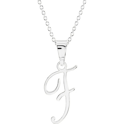 Gemmax Řetízek s písmenem „F“ bílé zlato GUSWN-42341-25841