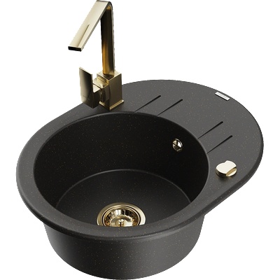 Mexen Kevin гранитна мивка с 1 камера с отцедник и кухненски смесител Rita, (6517-75-670300-50)