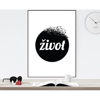 Plakát "život" - PDF soubor - Černá, A3