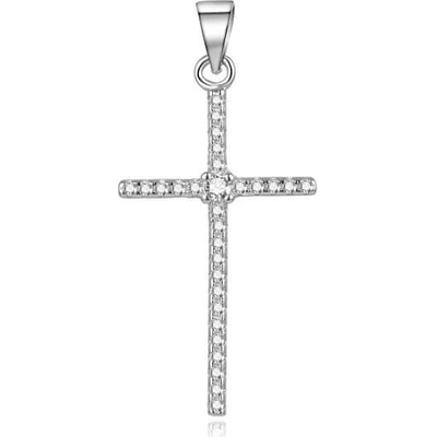 Beneto Strieborný prívesok so zirkónmi Křížek AGH139L