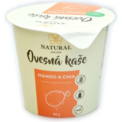Natural Jihlava ovesná kaše bez lepku mango a chia 80 g