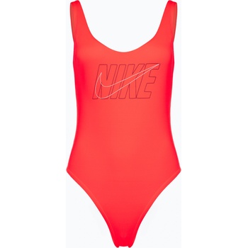 Nike Дамски бански костюм от една част Nike Multi Logo bright crimson