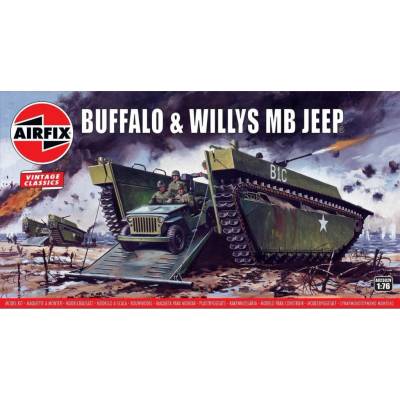 AIRFIX Classic Kit VINTAGE military A02302V Buffalo Willys MB Jeep 30-A02302V 1:76