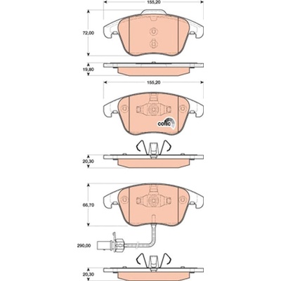 Sada brzdových platničiek kotúčovej brzdy TRW GDB1814