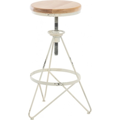Design-Shop Industriálna Karla kov / drevo / Biela antik