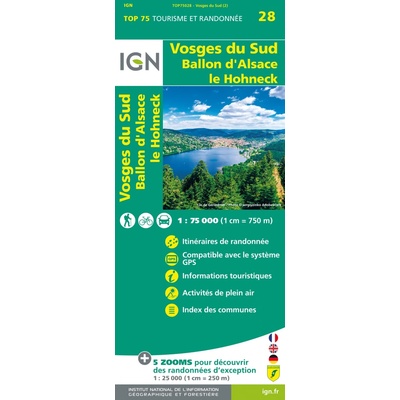IGN vydavatelství mapa Vosges du Sud (Vogézy) 1:75 t.