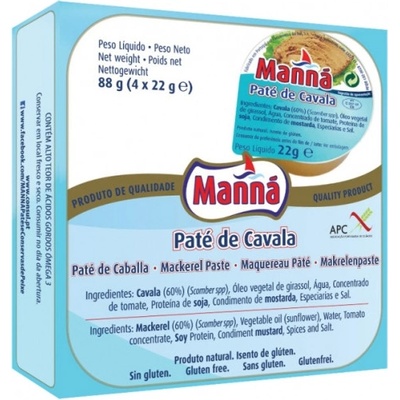 Manná Makrelová paštéta 88 g balenie 4x22 g bezlepková