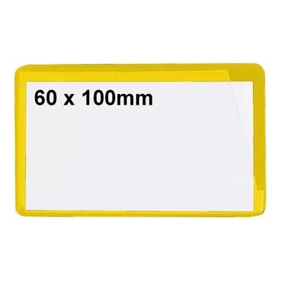 Magnetické kapsy na štítky – žlutá, 60×100 mm, balení 100 ks