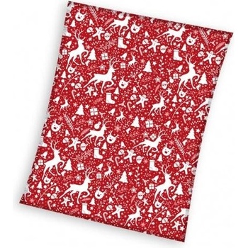 Carbotex Supersoft vianočná flísová deka RED Coral