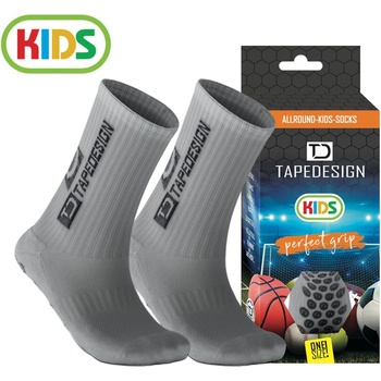 TapeDesign Юношески чорапи TapeDesign Classic Grip Socks Juniors - Light Grey