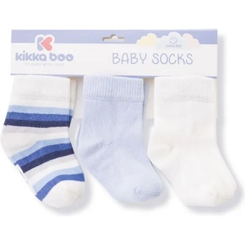 KikkaBoo Бебешки чорапи KikkaBoo Stripes - Памучни, 6-12 месеца, бели (31110010033)