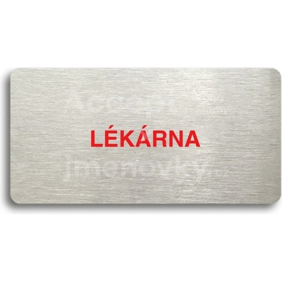 ACCEPT Piktogram LÉKÁRNA - stříbrná tabulka - barevný tisk bez rámečku