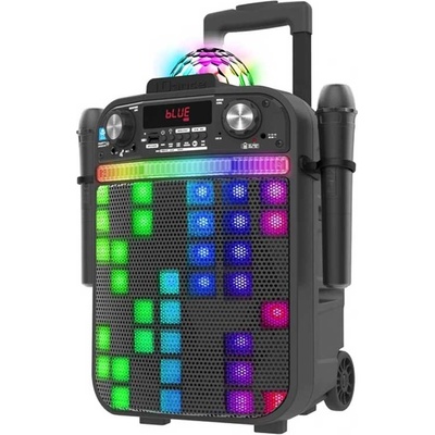 iDance Караоке Bluetooth тонколона с 2 микрофона и LED лампа, черна (PARTY-GROOVE-X3)