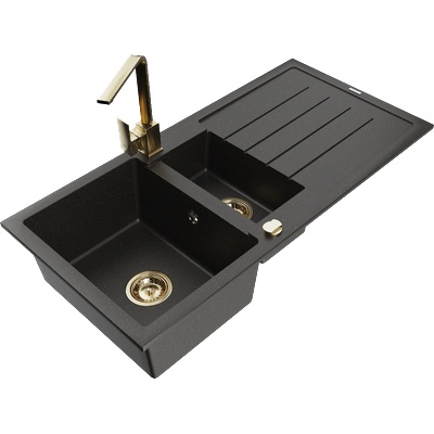 Mexen Andres гранитна мивка с 1, 5 камери с отцедник и кухненски смесител Rita, (6515-75-670300-50)