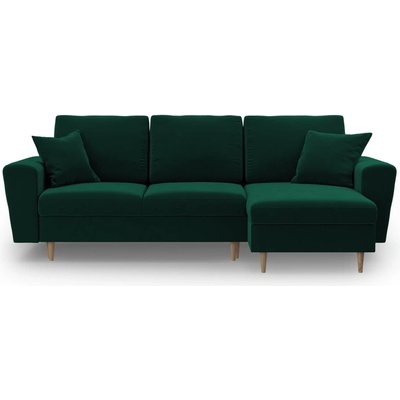 Cosmopolitan Design Зелен кадифен разтегателен ъглов диван с място за съхранение Kyoto - Cosmopolitan Design (COS_COR_2_F2_KYOTO6)