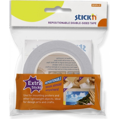 Stick’n by Hopax Oboustranná lepicí páska Re-Stick Tape 12 mm x 12 m
