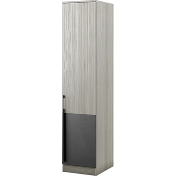 Мебели ДИМОВ Еднокрилен гардероб с рафтове Маями ММ1 кварц / антрацит гланц 45 см