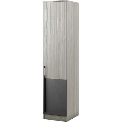 Мебели ДИМОВ Еднокрилен гардероб с рафтове Маями ММ1 кварц / антрацит гланц 45 см