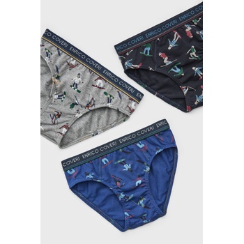 Enrico Coveri 3PACK памучни слипове за момчета Ski (3pES4173_sli)